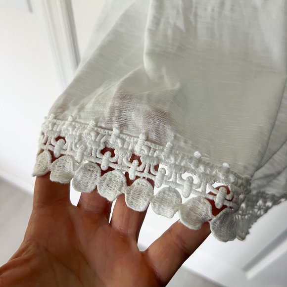 Lilly Pulitzer Pima Cotton White Tank Top with Lace Hem - Picture 6 of 6